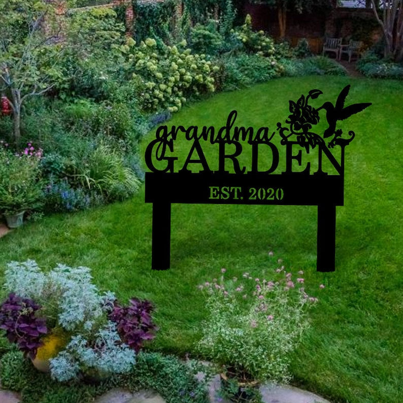 Personalized Metal Garden Sign For Grandma, Custom Garden Sign, Custom Gifts for Nana, Garden Sign, Mimi Garden Sign, Gigi Garden Sign