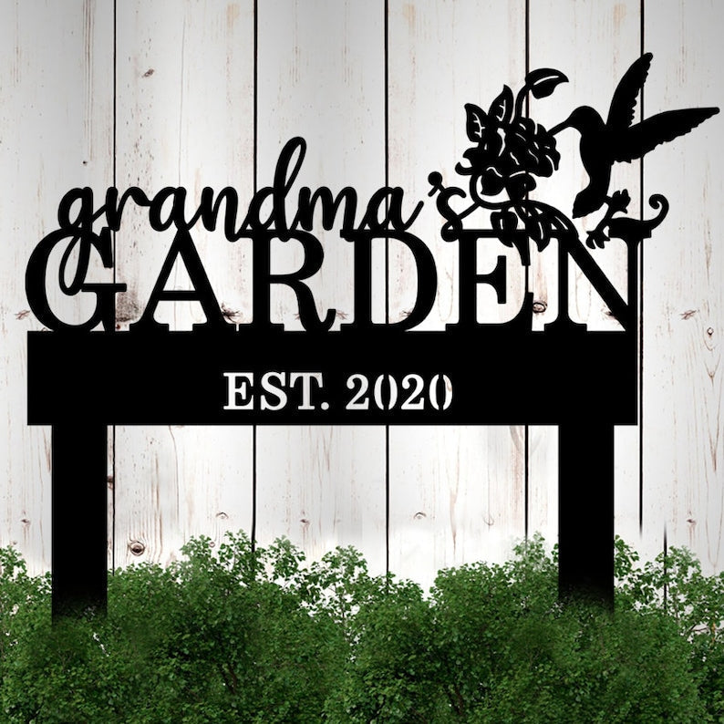 Personalized Metal Garden Sign For Grandma, Custom Garden Sign, Custom Gifts for Nana, Garden Sign, Mimi Garden Sign, Gigi Garden Sign