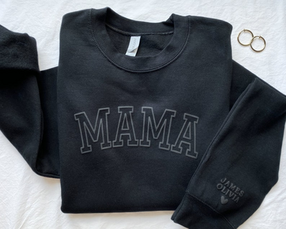 Personalized Mama Sweatshirt with Kid Names on Sleeve, Christmas Gift, Birthday Gift for Mom, New Mom Gift