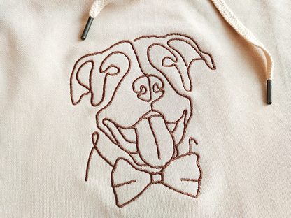 Custom Embroidered Dog Hoodie,Personalised one-line Pet Sweatshirt