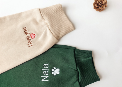 Custom Embroidered Dog Hoodie,Personalised one-line Pet Sweatshirt