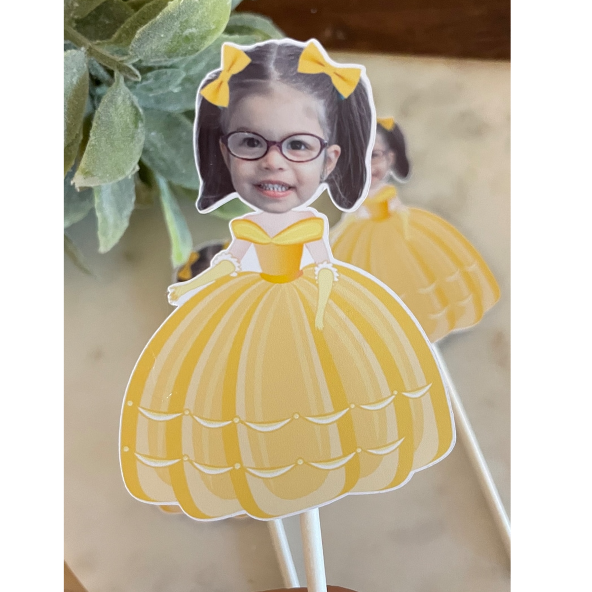 Custom Photo Princess Cupcake Toppers, Personalized Face Cupcake Toppers, Princess Party Decor, Princess Birthday