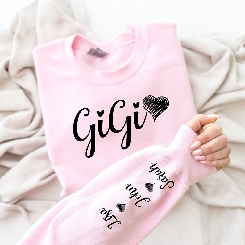 Personalized Gigi Sweatshirt, Gigi With Grandkids Names Crewneck, Gift For New Gigi