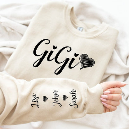 Personalized Gigi Sweatshirt, Gigi With Grandkids Names Crewneck, Gift For New Gigi
