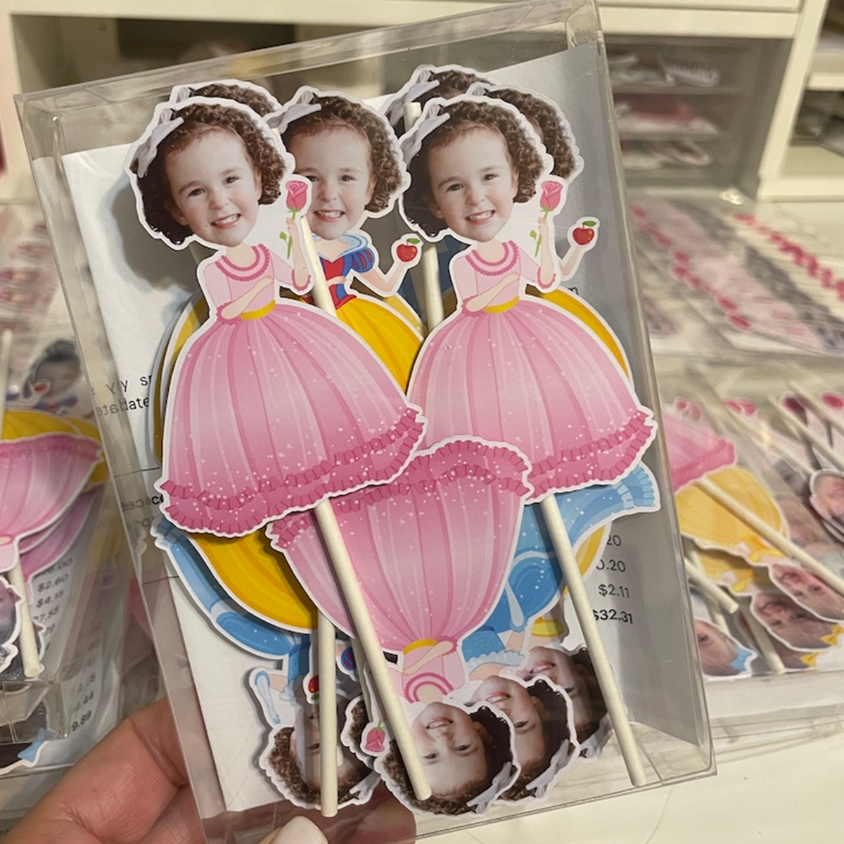 Custom Photo Princess Cupcake Toppers, Personalized Face Cupcake Toppers, Princess Party Decor, Princess Birthday