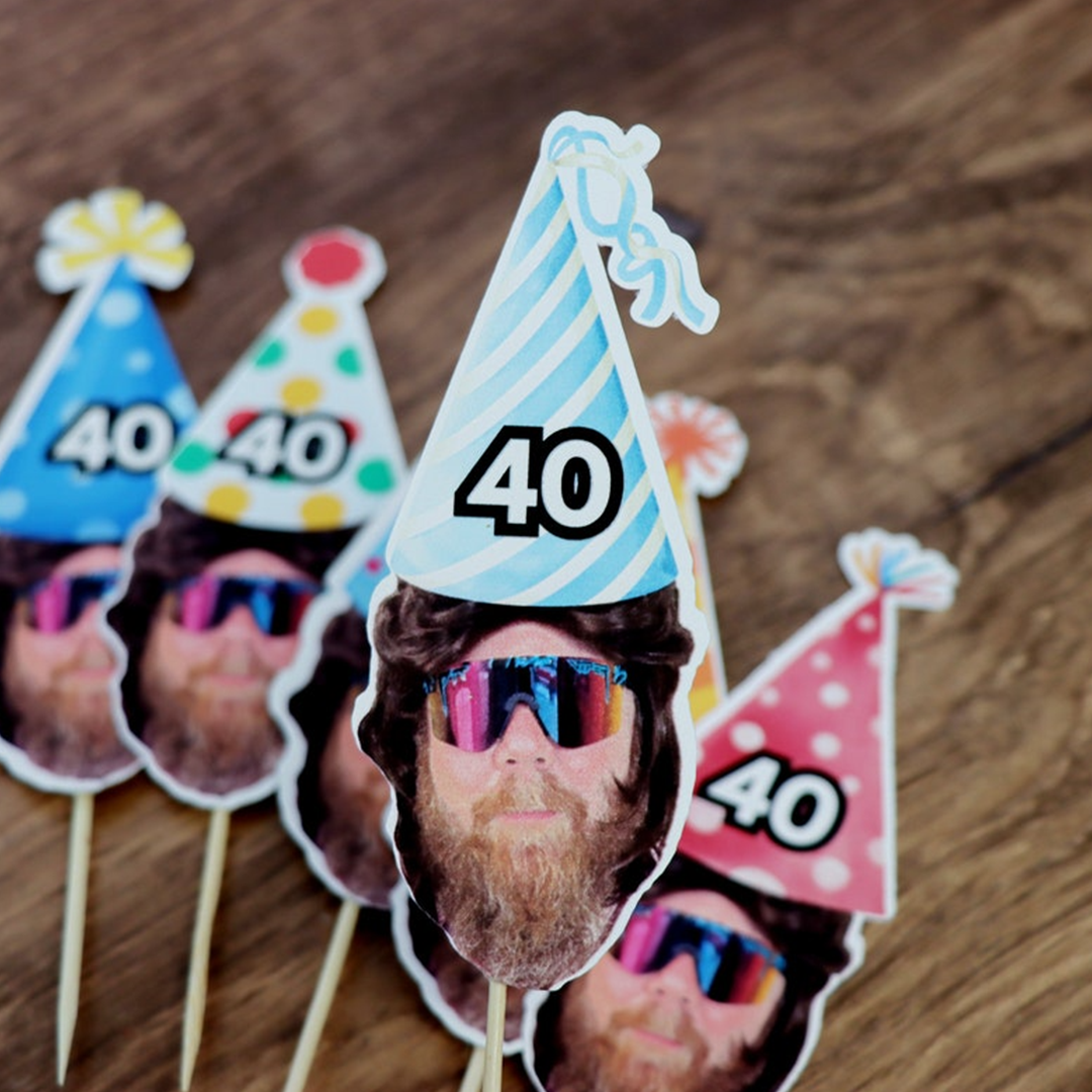 Custom Face Cupcake Toppers, Photo Birthday Toppers, Personalized Birthday Party Decoration, Gift for Him or Her