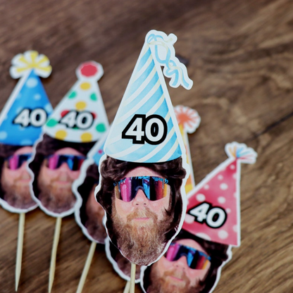 Custom Face Cupcake Toppers, Photo Birthday Toppers, Personalized Birthday Party Decoration, Gift for Him or Her