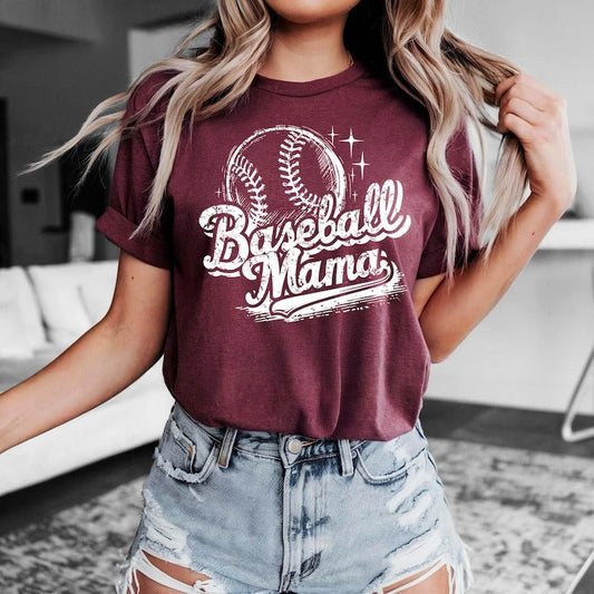 Comfort Colors Baseball Mama Shirt Vintage Baseball Mom T Shirt Sports Mom Tee Cute Baseball Mom Gift Gift For Mother's Day Birthday