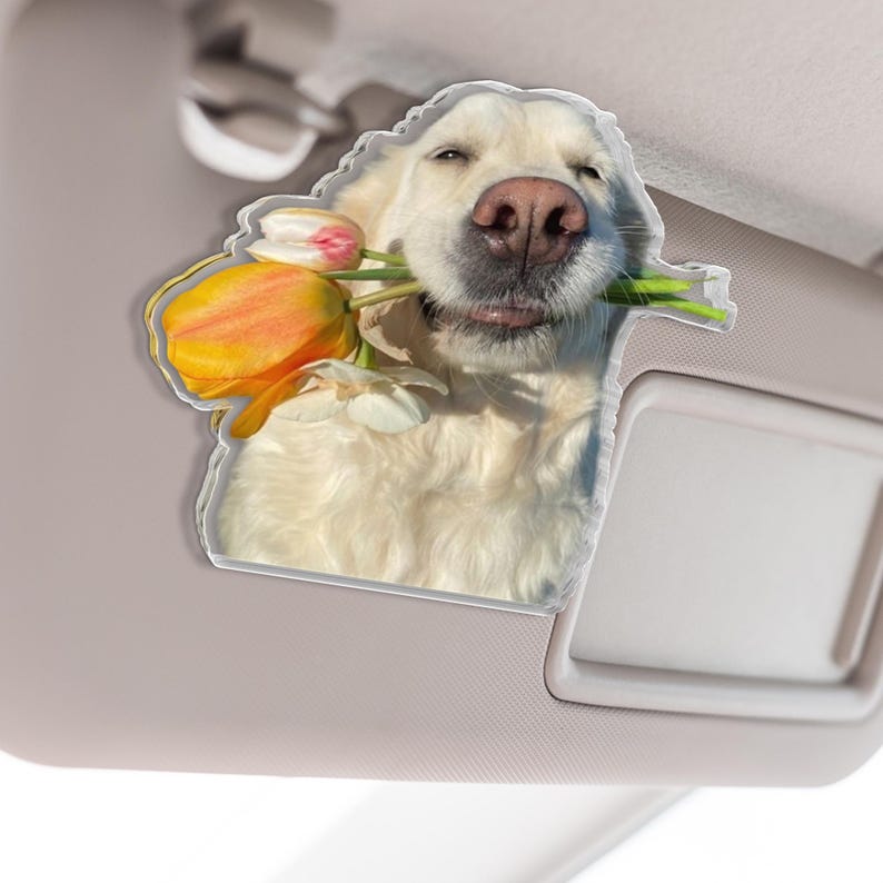 Custom Photo Car Visor Clip - Personalized Father's Day Gift for Dad, Drive Safe Daddy Baby Picture Sun Visor Clip