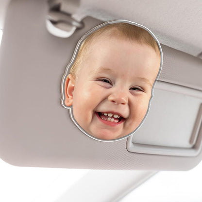 Custom Photo Car Visor Clip - Personalized Father's Day Gift for Dad, Drive Safe Daddy Baby Picture Sun Visor Clip
