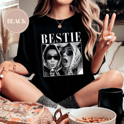 Personalised Bestie Shirt, Comfort Colors Custom Photo Best Friend Shirt, Friendship Gift