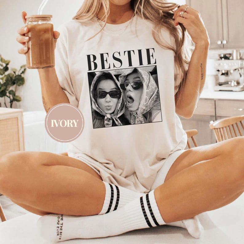 Personalised Bestie Shirt, Comfort Colors Custom Photo Best Friend Shirt, Friendship Gift