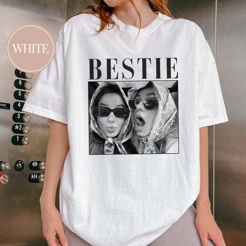 Personalised Bestie Shirt, Comfort Colors Custom Photo Best Friend Shirt, Friendship Gift
