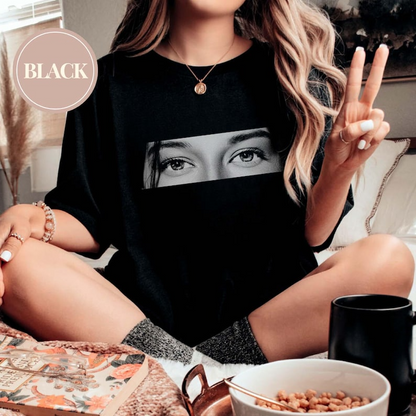 Custom Photo Human Eyes Shirt, Personalised Girlfriend Boyfriend Comfort Colors