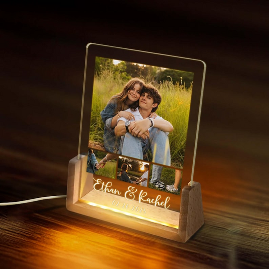 Custom Photo Couple Family, LED Night Light Plaque Lamp Personalized Gift