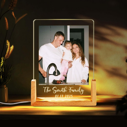 Custom Photo Couple Family, LED Night Light Plaque Lamp Personalized Gift