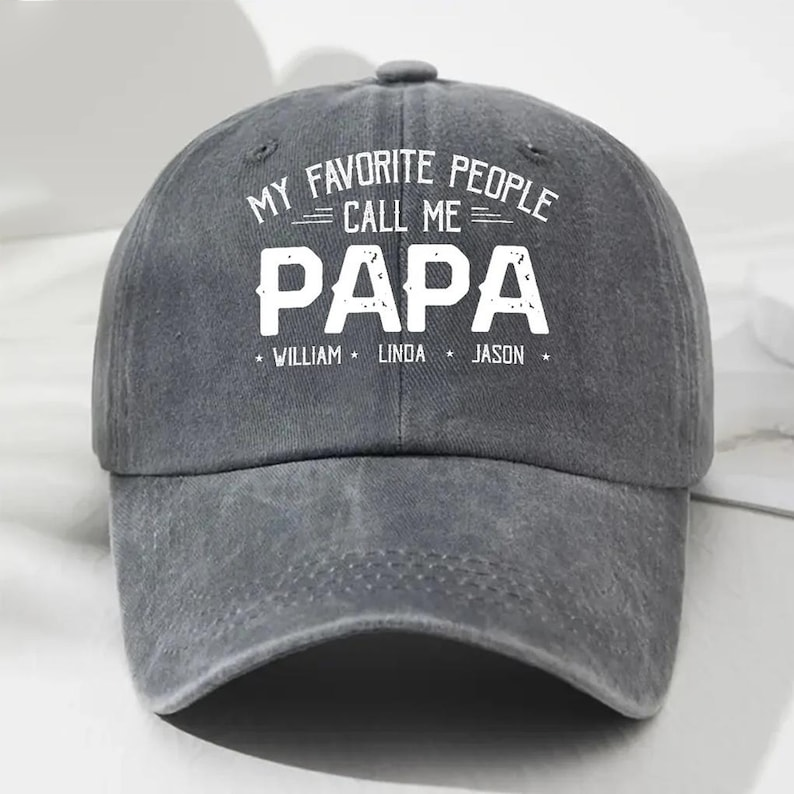 Personalized My Favorite People Call Me Papa Hat – Custom with Kids' Names, Perfect Father’s Day Gift
