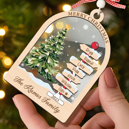 Custom Family Name Ornament 2025 – Personalized Christmas Ornament with Family Names, Unique Holiday Keepsake Gift