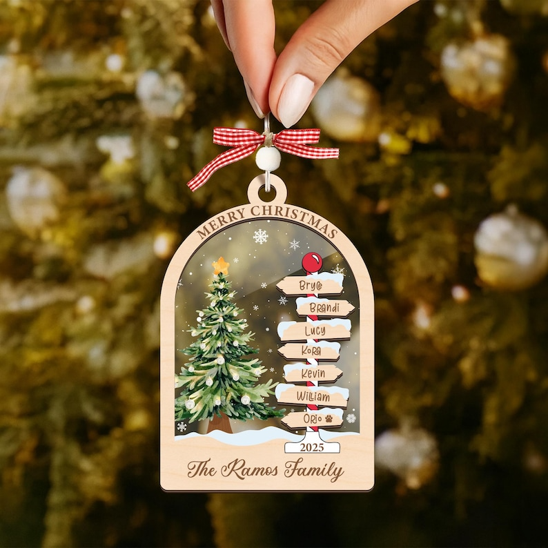 Custom Family Name Ornament 2025 – Personalized Christmas Ornament with Family Names, Unique Holiday Keepsake Gift