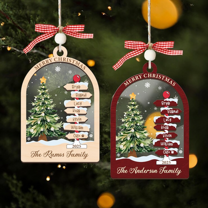Custom Family Name Ornament 2025 – Personalized Christmas Ornament with Family Names, Unique Holiday Keepsake Gift