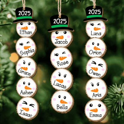 Custom Snowman Family Ornament 2025 – Personalized Funny Christmas Ornament, Cute Winter Gift Idea for Family & Friends