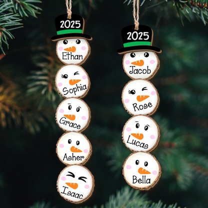 Custom Snowman Family Ornament 2025 – Personalized Funny Christmas Ornament, Cute Winter Gift Idea for Family & Friends