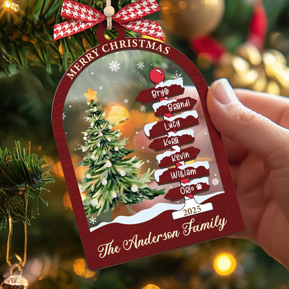 Custom Family Name Ornament 2025 – Personalized Christmas Ornament with Family Names, Unique Holiday Keepsake Gift
