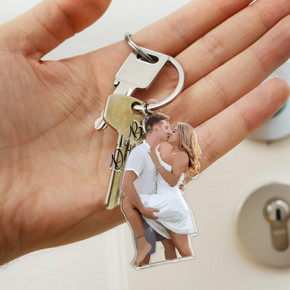 Custom Couple Photo Drive Safe Keychain, Personalized Keychain Anniversary Christmas Gift for Him Boyfriend