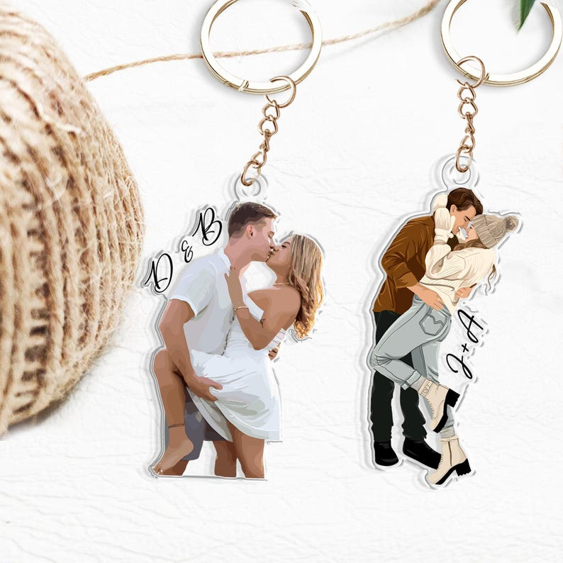 Custom Couple Photo Drive Safe Keychain, Personalized Keychain Anniversary Christmas Gift for Him Boyfriend