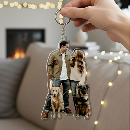 Custom Couple Photo Romantic, Personalized Keychain Valentine Gift for Him Boyfriend