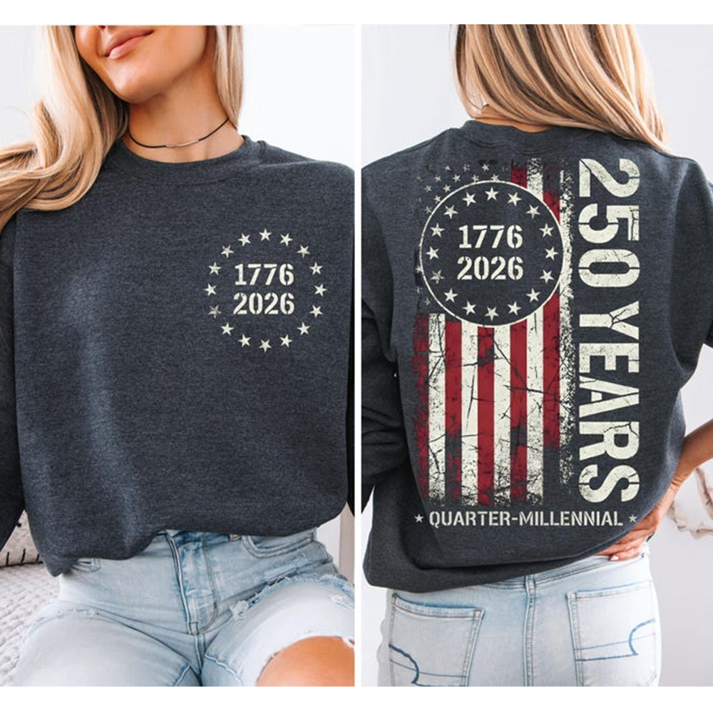 250 Years USA Shirt Patriotic Quarter-Millennial 1776-2026 Tee Custom Independence Day Graphic T Shirt