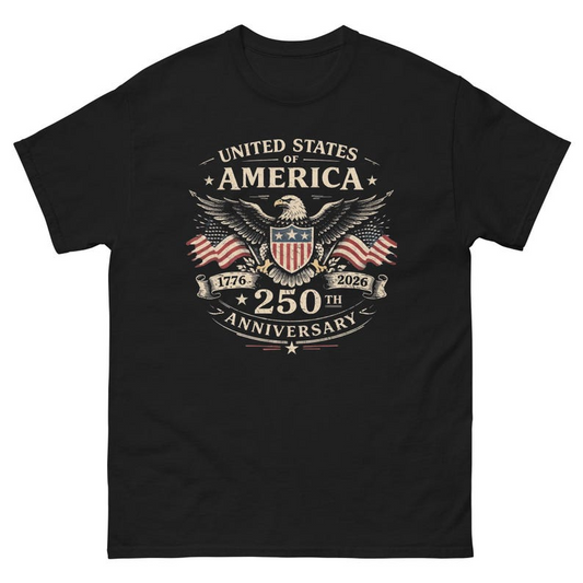 Comfort Colors America 250th Anniversary Shirt, Vintage Bald Eagle Graphic Tee, Patriotic USA Freedom Celebration Apparel