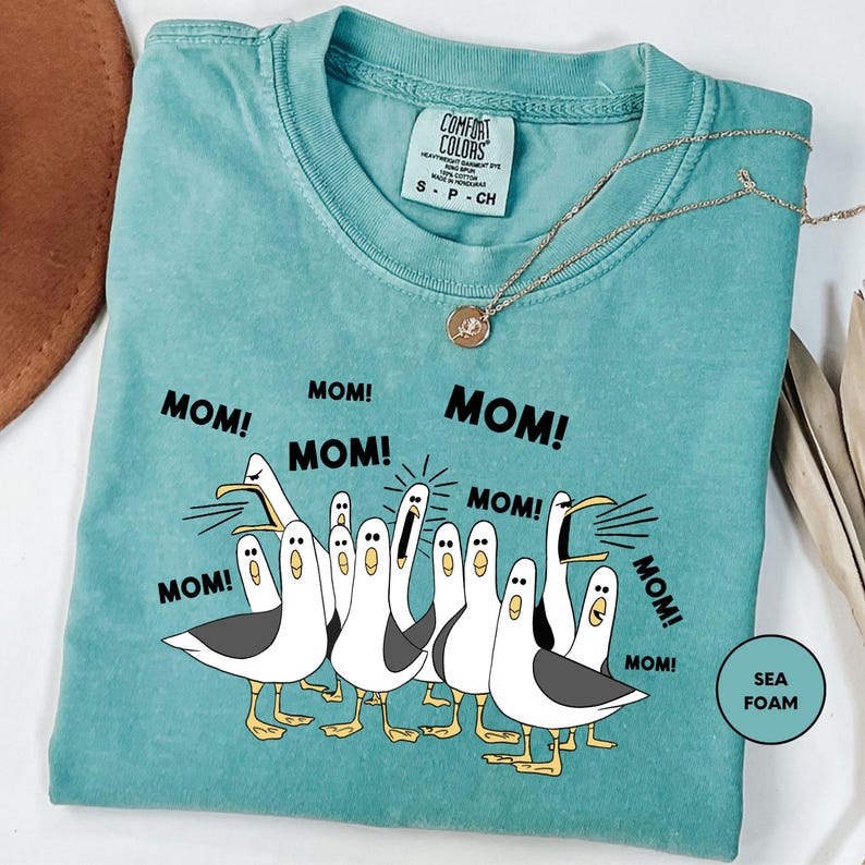 Comfort Colors® Custom Seagull Mom Shirt, Funny MOM Seagull Graphic Tee for Moms, Gift for Mother's Day