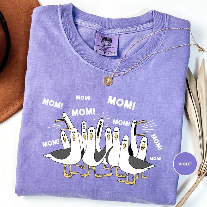 Comfort Colors® Custom Seagull Mom Shirt, Funny MOM Seagull Graphic Tee for Moms, Gift for Mother's Day