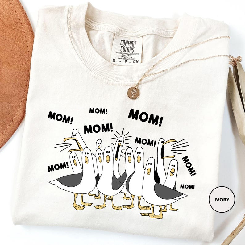 Comfort Colors® Custom Seagull Mom Shirt, Funny MOM Seagull Graphic Tee for Moms, Gift for Mother's Day