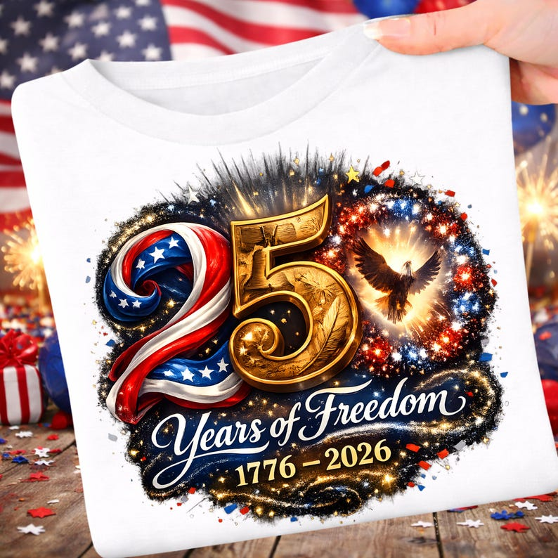 USA 250th Anniversary Shirt, 1776-2026 Years of Freedom Tee, Fourth of July Patriotic Gift for Men Women