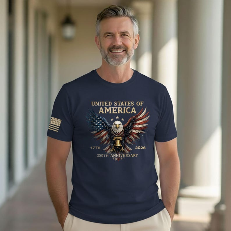 United States of America 250th Anniversary Shirt, Patriotic Eagle USA Flag Graphic Tee, America 1776 2026 Independence Day Apparel