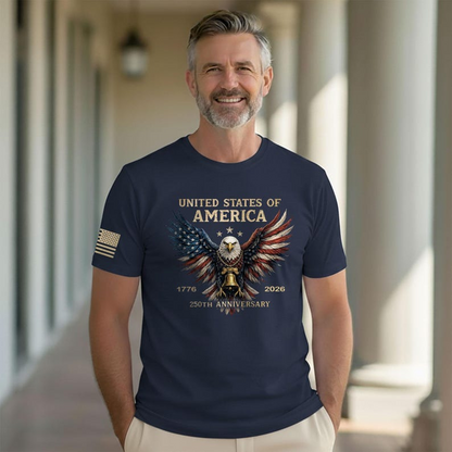 United States of America 250th Anniversary Shirt, Patriotic Eagle USA Flag Graphic Tee, America 1776 2026 Independence Day Apparel
