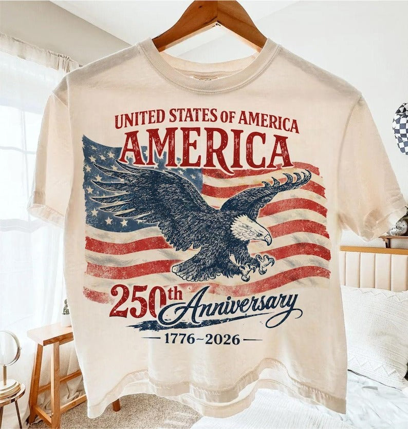 America 250th Anniversary Shirt, United States of America Eagle Flag Tee, Patriotic USA 1776-2026 Celebration T-Shirt