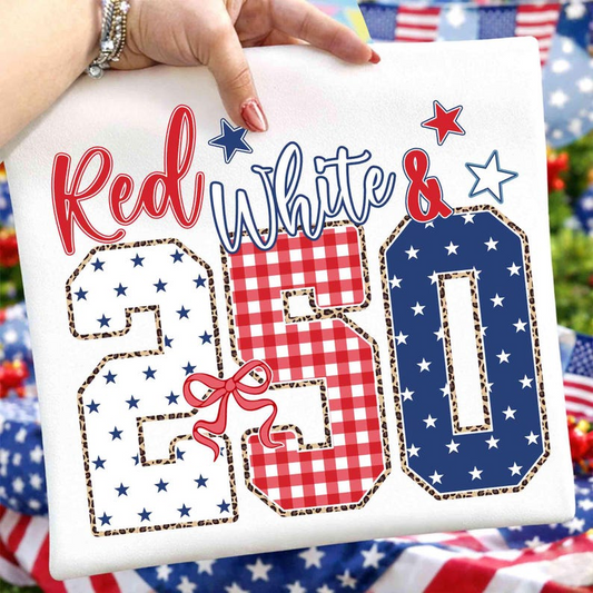 Comfort Colors Red White & 250 Shirt, America 250th Anniversary Tee, Patriotic Fourth of July T-Shirt, USA 1776-2026 Celebration Shirt