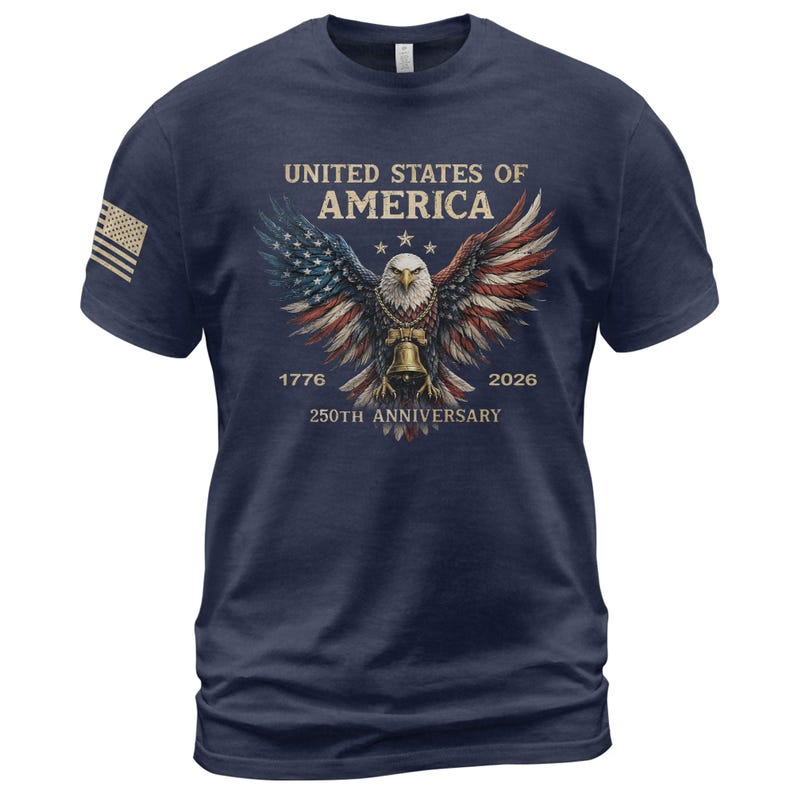 United States of America 250th Anniversary Shirt, Patriotic Eagle USA Flag Graphic Tee, America 1776 2026 Independence Day Apparel