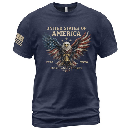 United States of America 250th Anniversary Shirt, Patriotic Eagle USA Flag Graphic Tee, America 1776 2026 Independence Day Apparel