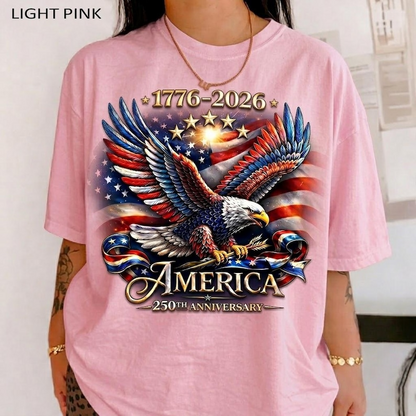 Patriotic America 1776 2026 Shirt, American Eagle Flag Graphic Tee, U.S. 250th Anniversary Celebration Clothing
