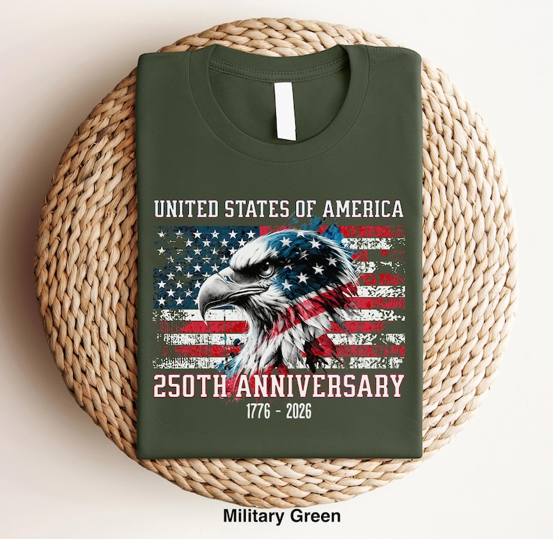 United States of America 250th Anniversary Shirt, Patriotic Bald Eagle American Flag Tee, USA 1776-2026 Celebration T-Shirt