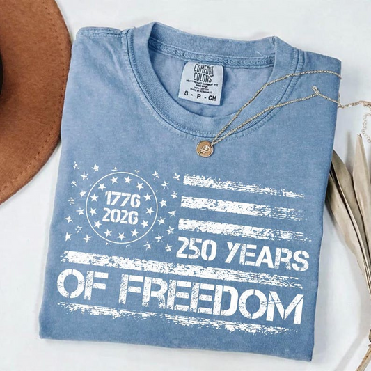 Comfort Colors USA 1776 2026 Graphic Shirt, 250 Years of Freedom Tee, Patriotic Fourth of July America Apparel for Men Women