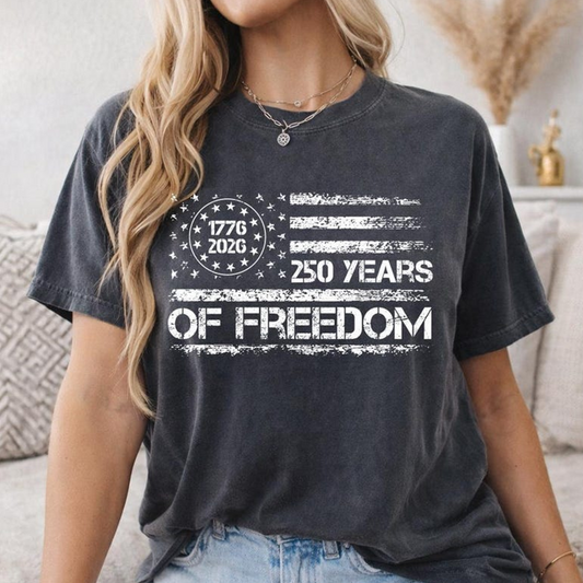 Comfort Colors USA 1776 2026 Graphic Shirt, 250 Years of Freedom Tee, Patriotic Fourth of July America Apparel for Men Women