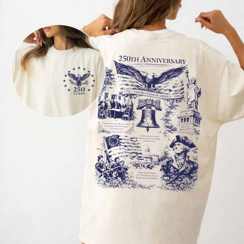 Patriotic USA 250th Anniversary Shirt, American Revolution Heritage T-Shirt, Liberty Bell Eagle Independence Day Apparel