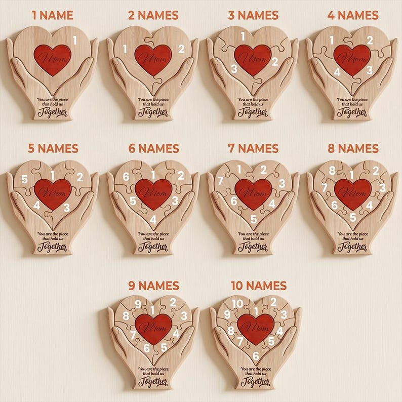 Personalized Fathers Day Wooden Puzzle, You Are The Piece That Holds Us Together Sign, Custom Gift For Dad From Kid, Printed Family Puzzle