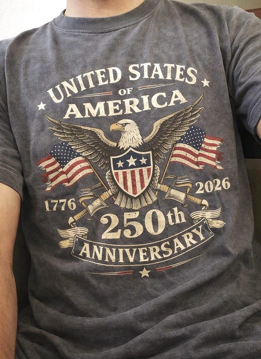Comfort Colors America 250th Anniversary Shirt, Vintage Bald Eagle Graphic Tee, Patriotic USA Freedom Celebration Apparel