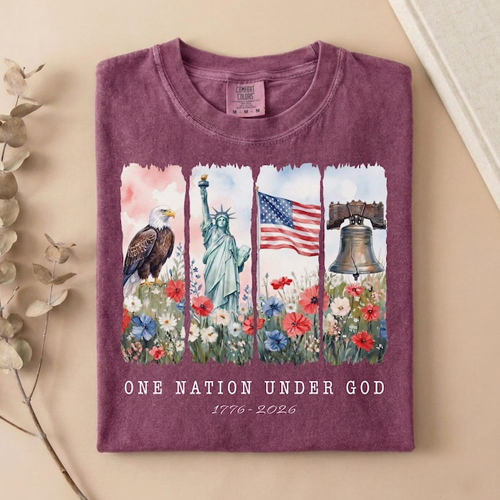 Comfort Colors America 1776-2026 Shirt, Faith and Freedom Christian Tee, Patriotic Eagle Statue of Liberty USA Shirt, 250th Anniversary Shirt